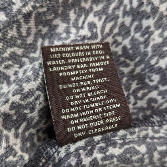 Mister Zimi Nina V-Neck Blue Print Cropped Wide Leg Jumpsuit Size 8 Preowned - Picture 9 of 9